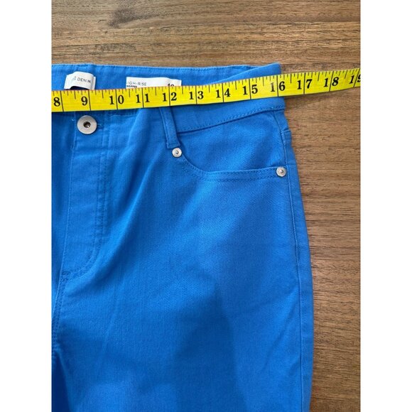 Women's J. Jill Cropped Cyan Jeans, size 10 - Picture 13 of 15
